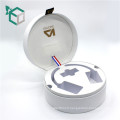 Haute qualité ronde type valise blanc environnement EVA insert écouteur casque emballage boîte de transport.